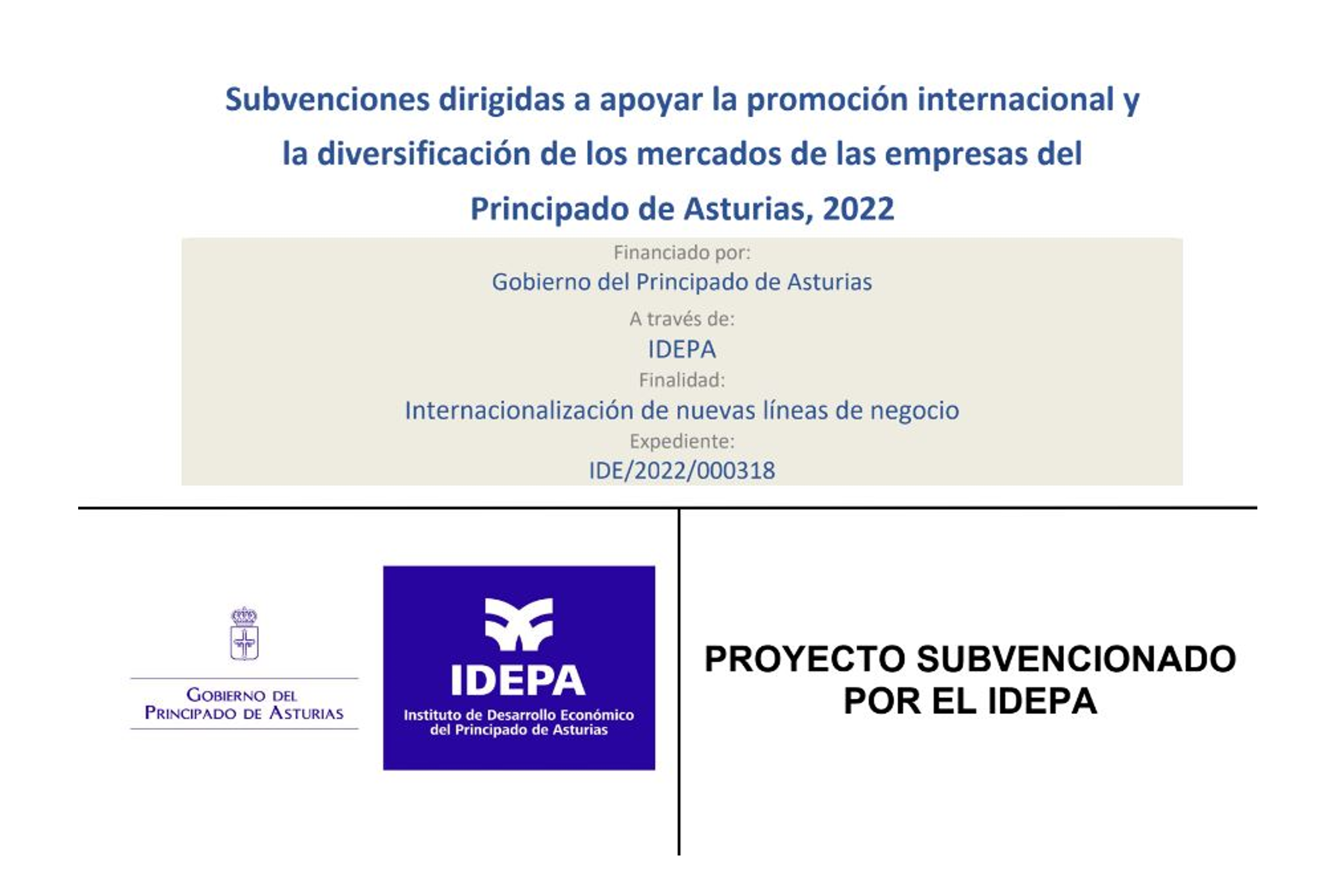 Microviable recibe del IDEPA una subvención dirigida a apoyar la promoción internacional y la diversificación de los mercados de las empresas del Principado de Asturias.