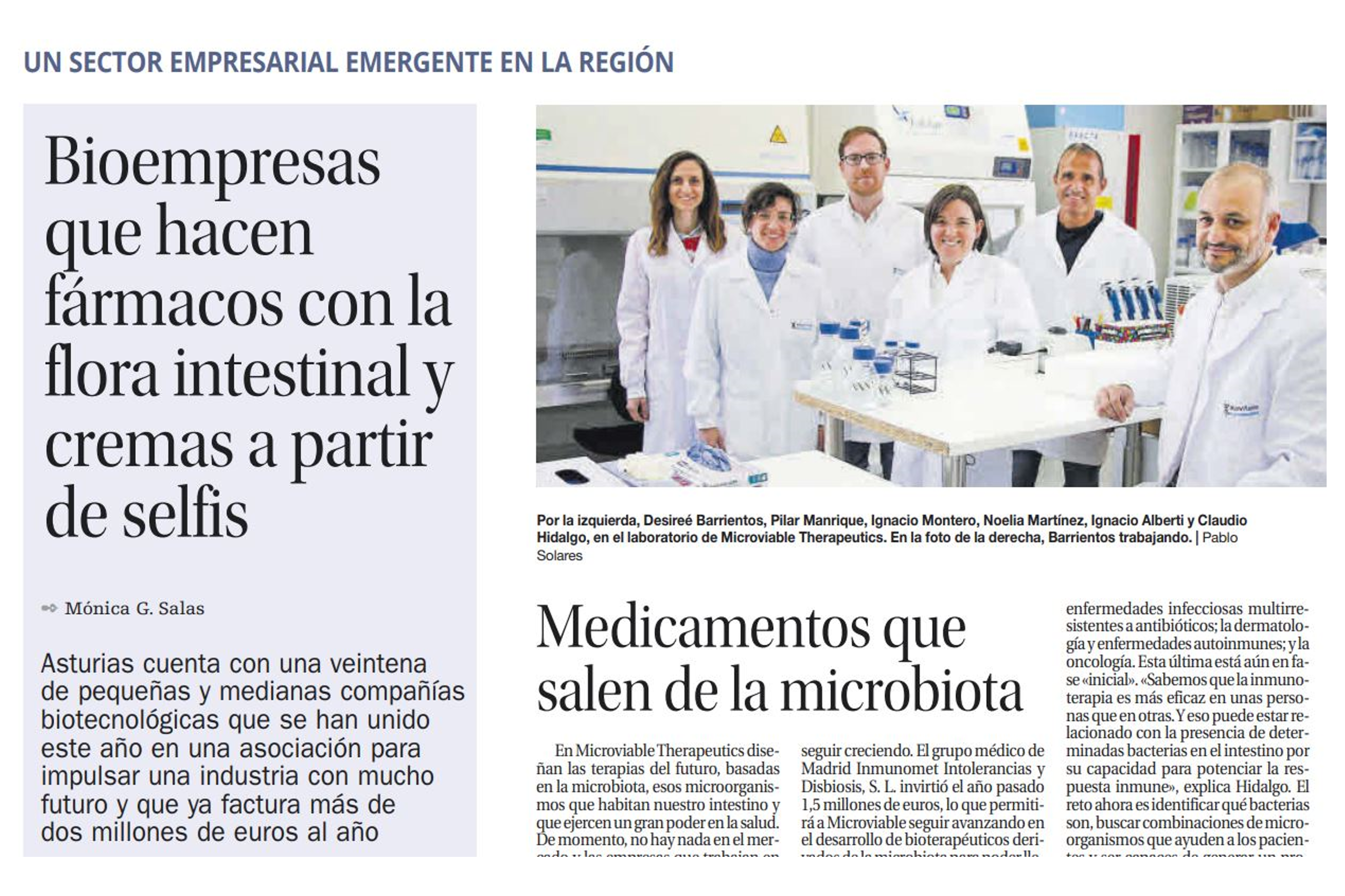 La prensa señala a Microviable como empresa pionera en terapias basadas en microbiota